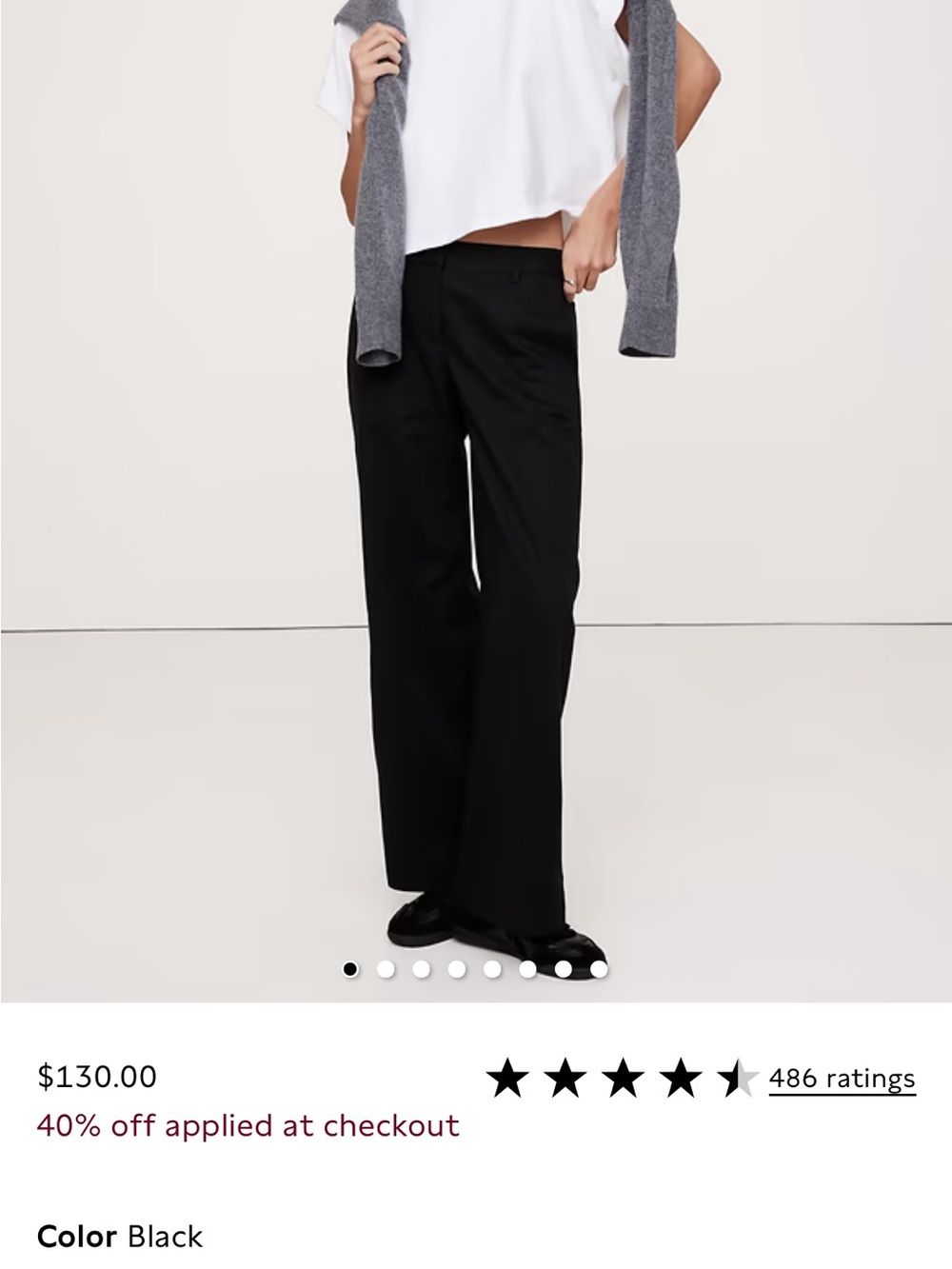 Banana Republic Black Everyday Wide-Leg Pants. Size XS.